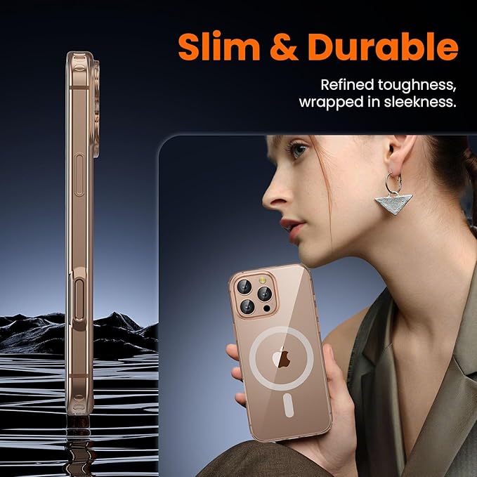 toushion 3 in 1 for iPhone 16 Pro Case Clear with MagSafe, Not Yellowing, Screen Protector*1 Camera Lens Protector*1, Military-Grade Protection for iPhone 16 Pro Phone Case 6.3 inch Clear