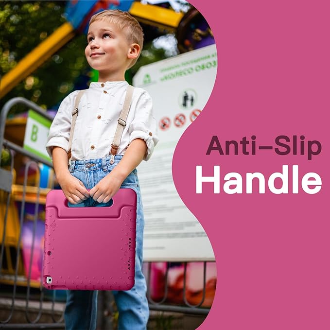JETech Kids Case for iPad 9.7 Inch (6th/5th Generation, 2018/2017), iPad Air 2/1 9.7 (2nd/1st Gen, 2014/2013) and iPad Pro 9.7 2016, Shockproof Lightweight Tablet Cover with Handle Stand (Plum)