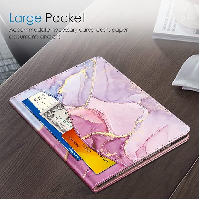 Fintie Case for iPad Air (3rd Gen) 10.5" 2019 / iPad Pro 10.5" 2017- [Sleek Shield] Premium PU Leather Slim Fit Multi Angle Stand Cover with Pocket, Pencil Holder, Auto Wake/Sleep, Dreamy Marble