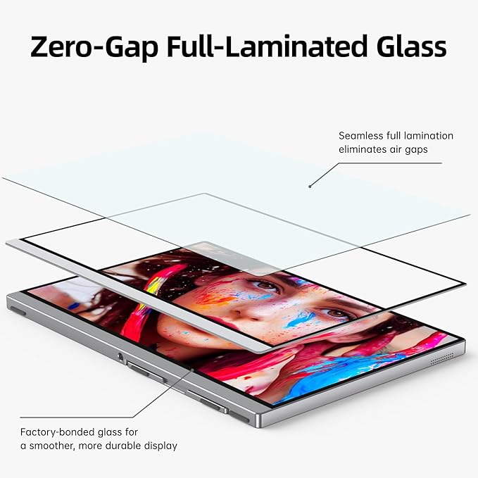 Intehill 4K Portable Monitor for Laptop, 13.4" IGZO Display with Full-Laminated Tempered Glass 500 Nits, 100% sRGB Portable Laptop Screen with Kickstand & Speakers, USB-C & HDMI Travel Monitor, U13ZC