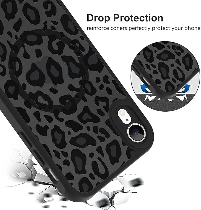 KANGHAR Case for iPhone XR Phone Case [Compatible with Magsafe] Leopard Printed Pattern Cute Cheetah Protective Magnetic Case for Girls Women Men 6.1"