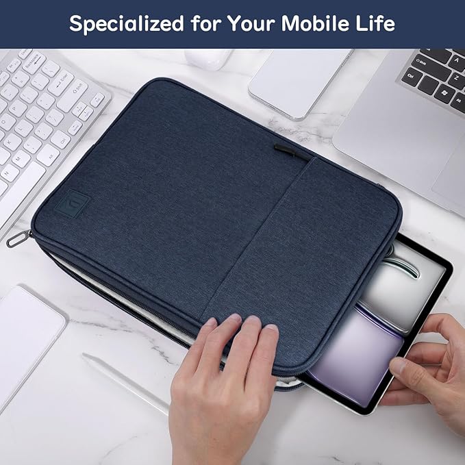 Dadanism 13 Inch Tablet Sleeve Padded Carrying Case for New iPad Air 13" M4/M3 2026/2025, iPad Pro 13" M5/M4 2025/2024, Galaxy Tab S10+/S9 FE+/S9+ 12.4", Remarkable Paper Pro 11.8", Dusty Blue