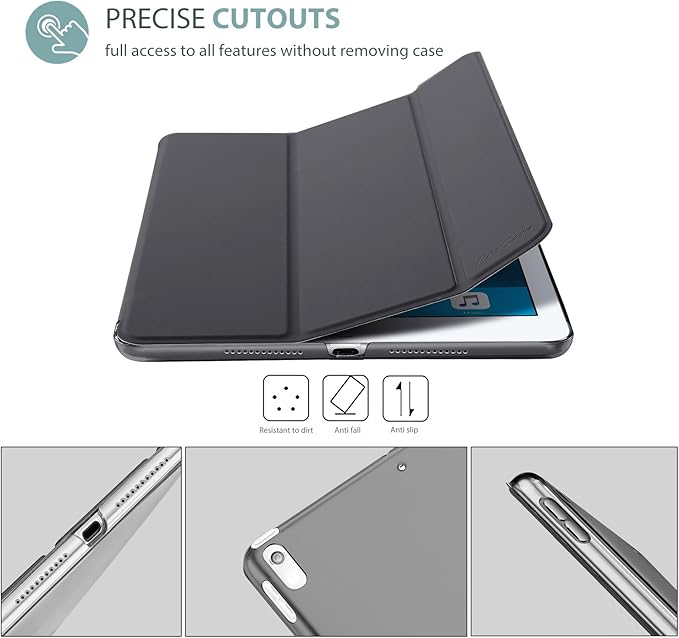 ProCase Smart Case for 10.5” iPad Air 3rd Generation 2019 / iPad Pro 2017, Slim Stand Cover with Translucent Frosted Back for iPad Air 3 -Grey