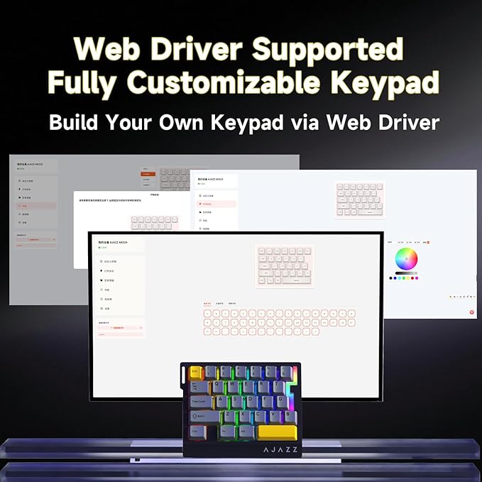 AJAZZ AK029 One-Handed Gaming Keyboard, 29 Keys Wired Keypad, SOCD & DKS, Magnetic Switch, 8KHz Polling, Web Driver Customizable, Portable for Editing/Travel, Aluminum Plate, Black Gray