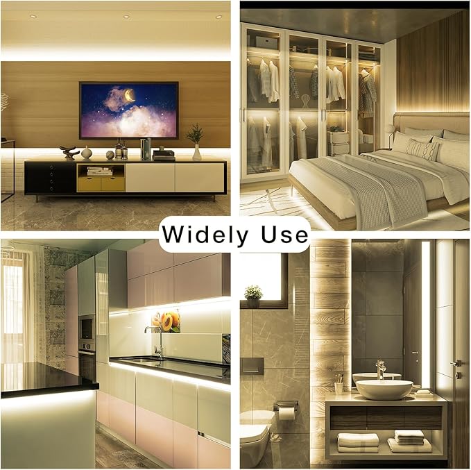 DAYBETTER COB LED Strip Light,LED Lights 32.8ft,Natural White 4000K Dotless Strip Lights,3200 LEDs Super Bright Dimmable 24V Flexible Tape Lights with Remote and App,Bedroom,Kitchen,Cabinets Lighting