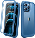 Diaclara Designed for iPhone 12 Pro Max Case, Full Body Rugged with Built-in Touch Sensitive Anti-Scratch Screen Protector, Soft TPU Bumper Case for iPhone 12 ProMax 6.7", Blue