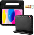 Kids Case for iPad 10th Generation (2022), iPad 11" A16 2025 Case with Pencil Holder, Techcircle Handle Stand Lightweight EVA Foam Bumper Protective Rugged Drop Protection Child Proof Cover, Black
