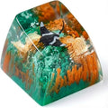 Manta Ray Artisan Keycap Orange Green Ocean Coral R1 SA Profile Custom Sea Creatures Keycaps 1U ESC Handmade Gaming Resin Key Cap Cherry MX Switch Compatible Mechanical Keyboard Manta Ray Lover Gift