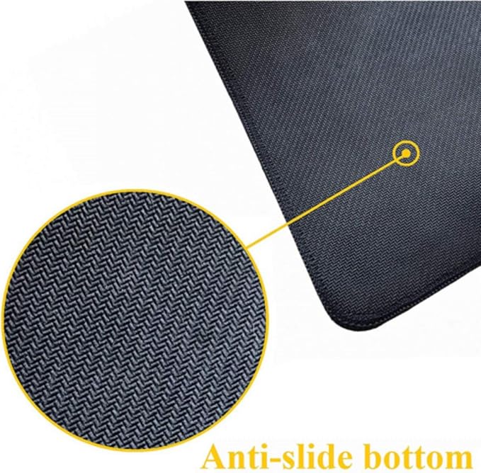AQQA Topographic Gaming Mouse Pad XL - (31.5 x 11.8 in) Large Black and White Desk Mat, Extended Contour Line Mousepad with Non-Slip Rubber Base, Waterproof Stitched Edges for Office & Home