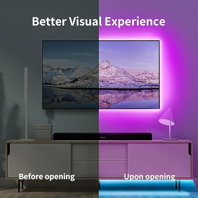 KSIPZE LED Lights for TV, 9.9ft TV led Backlight for 32-43 Inch TVs RGB TV Backlight Behind Music Sync Bluetooth APP & Button Control TV LED Strip Lights USB Powered for Bedroom/Gaming