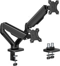 monTEK Heavy Duty Dual Monitor Arm for 17-32” Flat/Curved Screens, Premium Mechanical Spring Monitor Arm up to 19.8 lbs, Full Motion Monitor Desk Mount with Quick-Release VESA 75/100mm, Clamp/Grommet