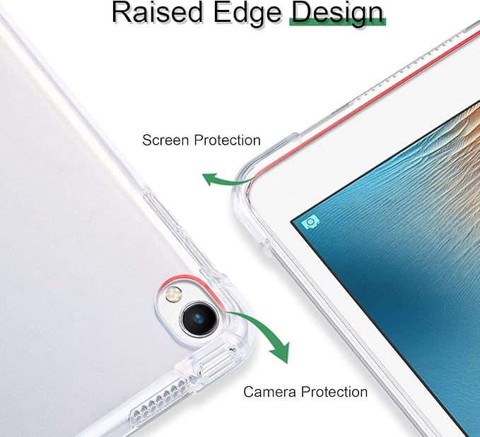 Case for iPad Pro 9.7 Only(Old Model 2016), Lightweight Slim Auto Sleep/Wake Trifold Stand Smart Cover, Soft TPU Frosted Translucent Back Pencil Holder Case for iPad Pro 9.7 Inch, Navy Blue