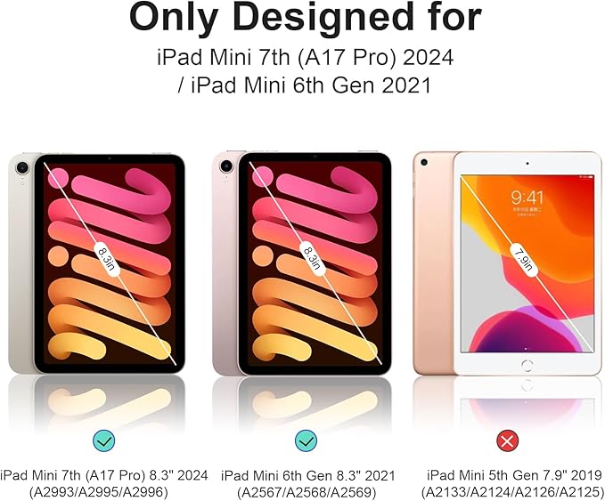Case for iPad mini 7 (A17 Pro), Slim Smart Trifold Stand for iPad mini 7th/6th Generation 8.3 Inch 2024/2021, Hard PC Translucent Frosted Back Shell Case with Auto Wake/Sleep, Oat Coffee