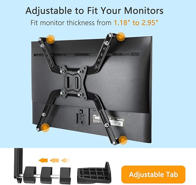 HUANUO Universal VESA Mount Adapter Kit, Non-VESA Adapter for 17 to 27 Inch Monitor Screens to 75x75 VESA Mount