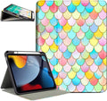 for iPad (A16) 11Th/10Th Generation Case 2025/2022, for iPad A16 Case 11Th/10Th Generation, 10Th/11Th Gen Slim Cover Pencil Holder & 4 Viewing Angles & Typing Stand, Colorful Pink Fish Scale
