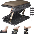 Foot Rest for Under Desk at Work 4-Level Height Adjustable, Lengthen Ergonomic Foldable Footrest for Office, Gaming,Computer, Soft & Removable Pad Desk Foot Stool for All Seasons (Brown Plus)