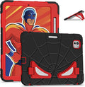 AKABEILA Compatible with Apple iPad Pro 11(2024) 11 inch Tablet Case，Lightweight Shockproof Rugged Protective Cover with Kickstand for Kids Children Boys Babies Black Red
