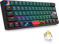 surmen GT61 Wireless 60% Keyboard, Mini RGB Mechanical Gaming Keyboard 60 Percent Hot-Swappable with Linear Gateron Switch Type-C/Bluetooth 5.0 Programmable (Gateron Yellow, Sound Wave 61)