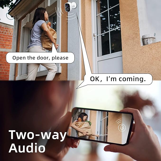 Rraycom 2Pack Security Cameras Outdoor Wireless,2K 5G/2.4GHz Battery Powered Camera for Home Security, Cloud/SD, No Monthly Fee, AI Motion Detection, Color Night Vision,2-Way Audio, Works w/Alexa