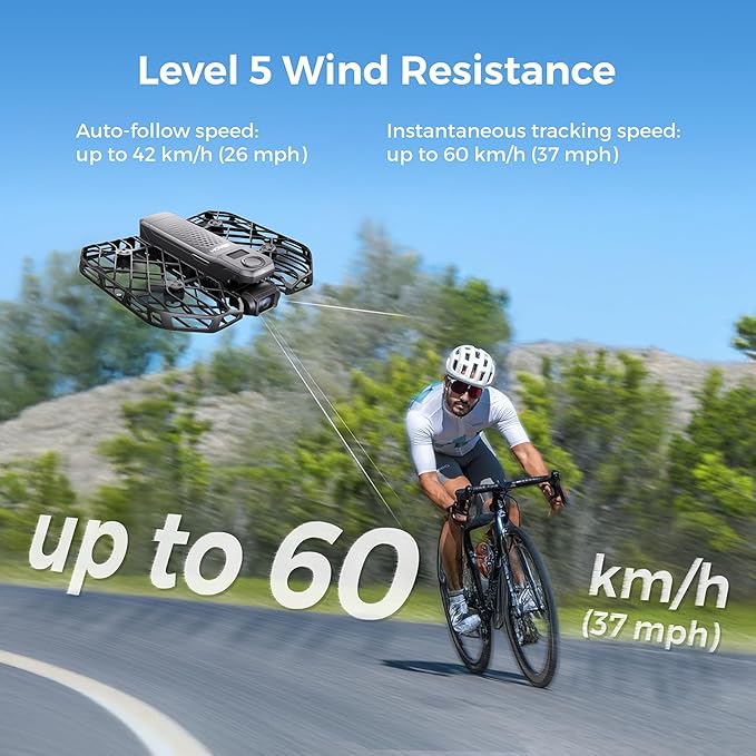 HOVERAir X1 PRO 4K Action Flying Camera, Foldable Drone with Camera with 42 KM/H Follow Speed, 10+ Fully Automatic Flight Modes, Fly Anywhere with OmniTerrain, SmoothCapture 2.0(Cycling Combo)