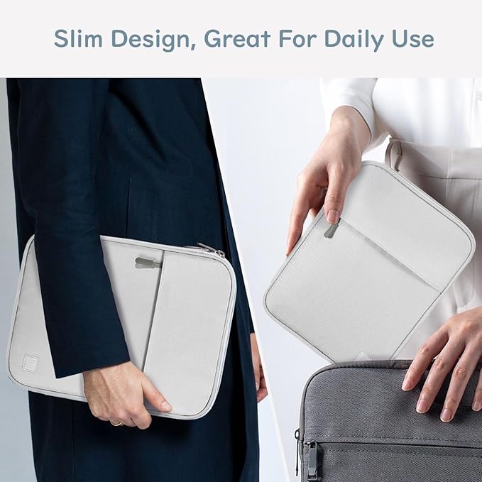Dadanism 13 Inch Tablet Sleeve Padded Carrying Case for New iPad Air 13" M4/M3 2026/2025, iPad Pro 13" M5/M4 2025/2024, Galaxy Tab S10+/S9 FE+/S9+ 12.4", Remarkable Paper Pro 11.8", Gray + White