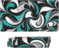 AQQA 31.5 x 15.7 Anti-Slip Rubber Mouse Pad - Abstract Fluid Art Design with Teal & Gray Colors, Ergonomic Gaming Mouse Mat for Gamer, Office & Home