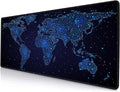 Large Gaming Mouse Pad with Stitched Edges, Desk Pad Extended Keyboard Mat, Non-Slip Rubber Base Mousepads for Laptop, Office, Home, 31.5X11.8 inch Galaxy World Map