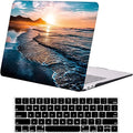 DTangLsm for MacBook Pro 14 inch Case 2026 M5 2025-2021 M4 M3 M2 M1 A3426 A3427 A3434 A3401 A3185 A3112 A2992 A2918 A2779 A2442, Beachy Plastic Hard Shell Logo Cutout Case+Keyboard Cover, Sunset Beach