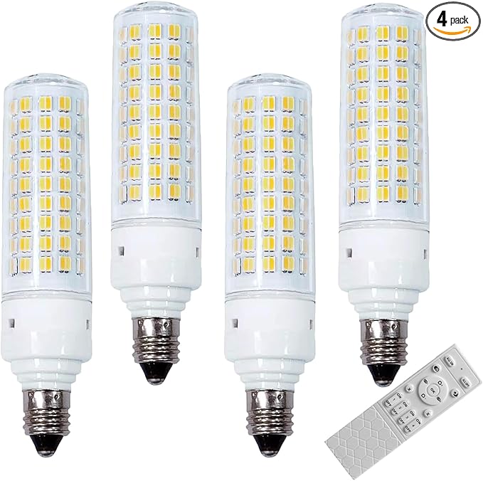 E12 Smart LED Light Bulbs with 2.4GHz Remote Control, Dimmable 7W E12 Candelabra Base LED Bulb Equivalent 75W Bulb, Stepless Dimming & Color Changing Bulbs 2700K~6500K, Pack of 4