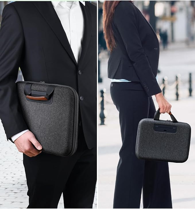 Hard Laptop Case 13 Inch for HP Dell Lenovo ASUS Acer - 2 in 1 Laptop Sleeve & Lap Desk with Stopper and Book Clip, Shockproof Waterproof 14.2 MackBook Pro Case - Black