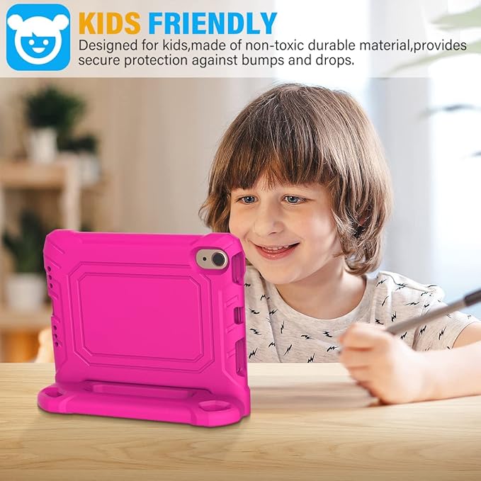 SUPLIK Kids Case for iPad mini 7 (A17 Pro) 2024 & Mini 6 2021, iPad mini 6th/7th Generation Case with Screen Protector, Durable Shockproof Handle Stand Cover for 8.3-inch iPad mini 6/7 Gen, Pink