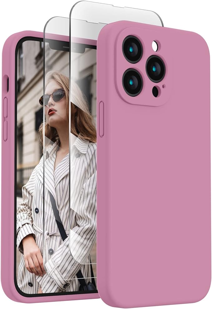 FireNova Designed for iPhone 13 Pro Case, Silicone Upgraded [Camera Protection] Phone Case, Soft Anti-Scratch Microfiber Lining Inside, 6.1 inch, Lilac Purple