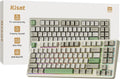 Kisnt KN85 Wireless Mechanical Gaming Keyboard, 75% Layout with RGB Backlit, Custom Hot Swappable, Creamy Sound, Bluetooth/2.4GHz/USB-C Compatible with Windows/Mac/PC (Industrial Gray,Linear Switch)