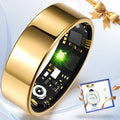 Smart Ring Health Tracker for Women Men, Sleep Tracker with Heart Rate,SpO₂,Blood Pressure, Fitness Ring for Activity Monitoring, No Subscription, Step Tracker Ring for ios&Android (Gold, #13)