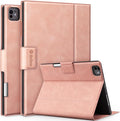 Antbox for iPad Pro 11 Inch Case M5 2025/M4 2024, Premium Vegan Leather, Supports Pencil Pro and Pencil (USB-C), Auto Sleep/Wake Function, Built-in Pencil Holder (Pink)