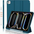 iMieet Case for iPad Pro 11 Inch (M5) 2025 /(M4) 2024 5th Gen, Trifold Stand Smart Cover with Pencil Holder and Soft TPU Back, Auto Wake/Sleep (Teal)