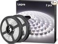 Lepro 12V LED Strip Light, Flexible, SMD 2835, 300 LEDs, 32.8ft Tape Light for Home, Kitchen, Party, Christmas and More, Non-Waterproof, Daylight White, Pack of 2(Not Include Power Adapter)