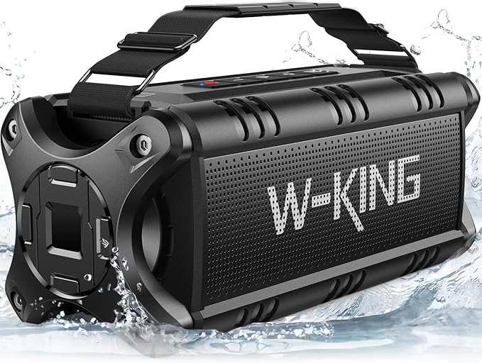 W-KING Bluetooth Speaker, 90W Max Portable Outdoor Speaker Loud, IPX6 Waterproof/50W Deep Bass Subwoofer/40H/EQ/Dual Pairing/TF/AUX, Large Boombox Speakers Bluetooth Wireless for Party/Beach/Jobside