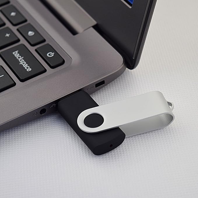 KOOTION 20pcs 1GB USB Flash Drives Bulk Flash Drives 1G Memory Stick Swivel Thumb Drives 2.0, Black, 20 Pack