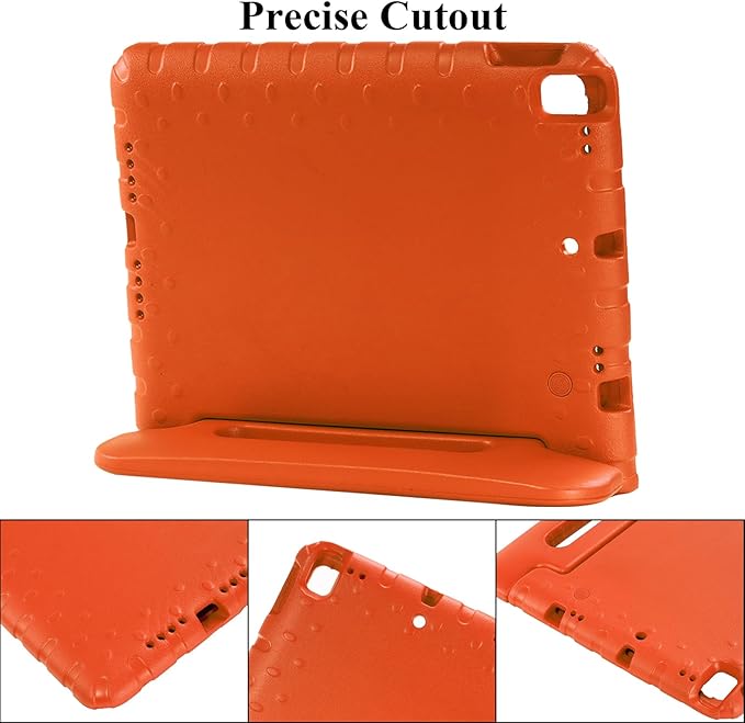 Kids Case for iPad 9th/8th/7th Generation 10.2" & iPad Air 3 10.5" (Air 3rd Gen) & iPad Pro 10.5 2017 with Rotating Handle/Stand Kickstand Soft Cover for iPad 10.2 inch 2021/2020/2019,Orange