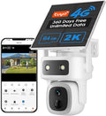 SANSCO 4G LTE Cellular Security Camera Wireless Outdoor, 360 Days Free Unlimited Data, Built-in SIM Card 64GB, 360° PTZ, No WiFi Solar Powered, 2K Color Night Vision, 2 Way Audio, Motion Detection