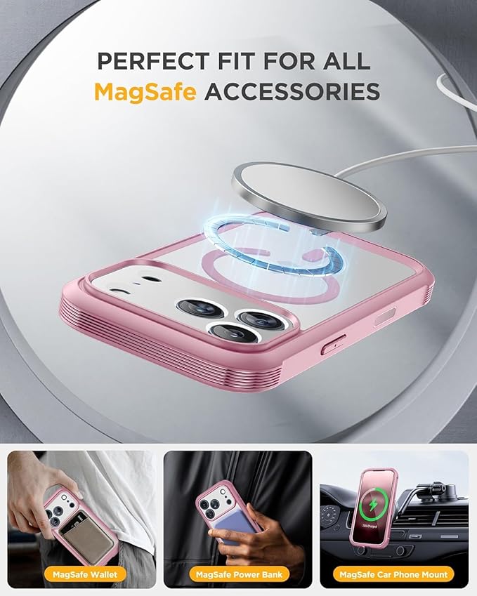 Miracase for iPhone 17 Pro Max Case 6.9" Full-Body Phone Case with Built-in Glass Screen Protector& Full Camera Protector,[Magnetic with MagSafe] Drop Proof 17 ProMax Cover, Lilac