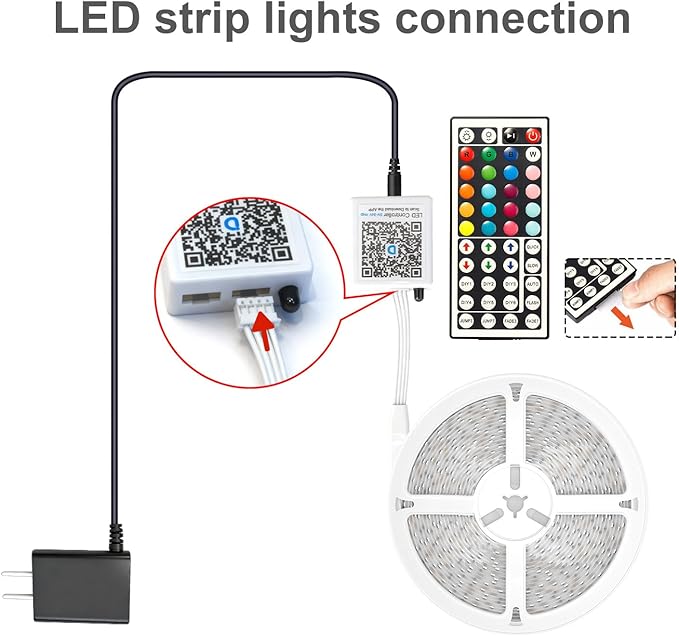 DAYBETTER Led Lights for Bedroom 100 ft, Led Strip Lights, Led Light Strips with Remote and App Control, Music Sync RGB Color Changing Led Lights for Room Decoration