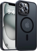Magnetic for iPhone 12 Pro Max Case, [Compatible with MagSafe][Military-Grade Drop Protection][Anti-Yellowing] Shockproof Translucent Matte Cover for iPhone 12 Pro Max Phone Case,Black