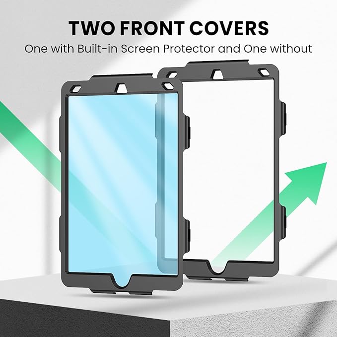 SEYMAC for iPad Air 3/ Pro 10.5 inch Case, Heavy Duty Full-Body Shockproof Protective Case with Screen Protector, 360° Rotating Stand, Hand/Shoulder Strap for iPad Air 3rd Gen, Black