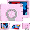 Kids Case for iPad (A16) 11th Generation 11 Inch 2025 & iPad 10th Generation 10.9 Inch 2022, Lightweight Shockproof Kids-Friendly Case Built-in Screen Protector with Handle Stand, Light Pink