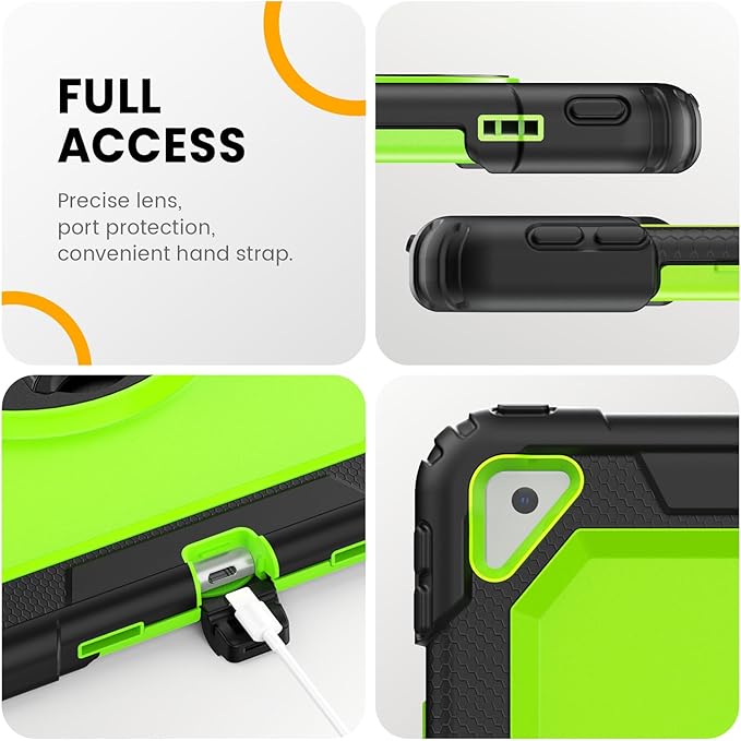 Timecity for iPad Air 3/ Pro 10.5 Inch Case, 360° Rotating Stand, Pencil Holder, Shockproof with Screen Protector & Shoulder Strap - Heavy Duty Protection Case for iPad Air 3rd Gen - Green