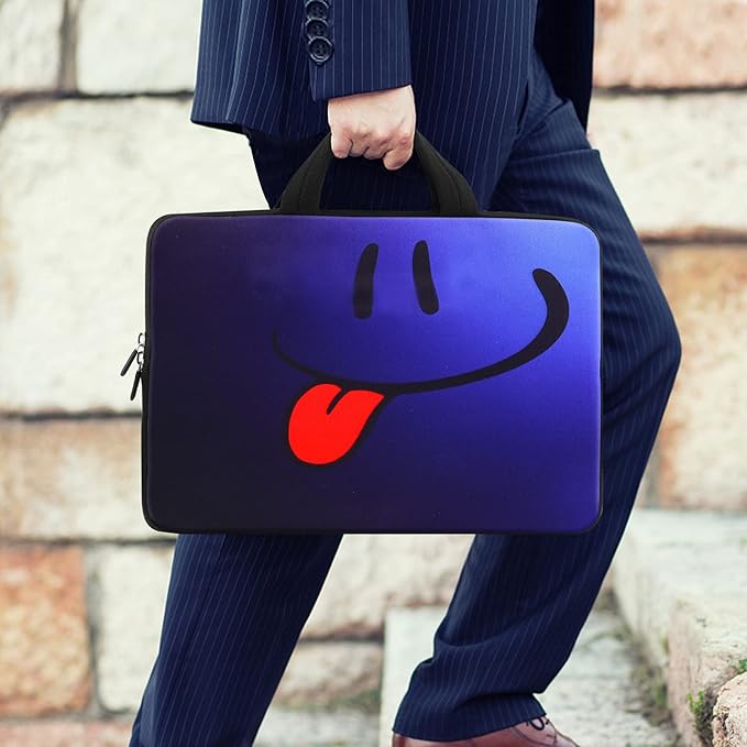 icolor 11 11.6 12 12.1 12.5 inch Laptop Carrying Bag Chromebook Case Notebook Ultrabook Bag Tablet Cover Neoprene Sleeve for Apple Macbook Air Google Acer HP DELL Asus Blue Tongue