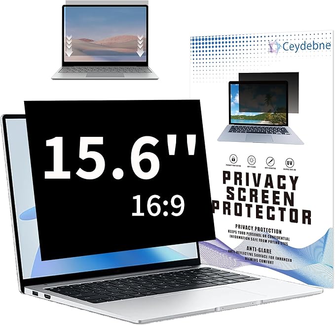 15.6 Inch Privacy Screen for Laptop with 16:9 Widescreen Laptop Blue Light Screen Protector - Anti-Glare - Anti-Scratch Protector Film for Data Confidentiality Privacy Shield