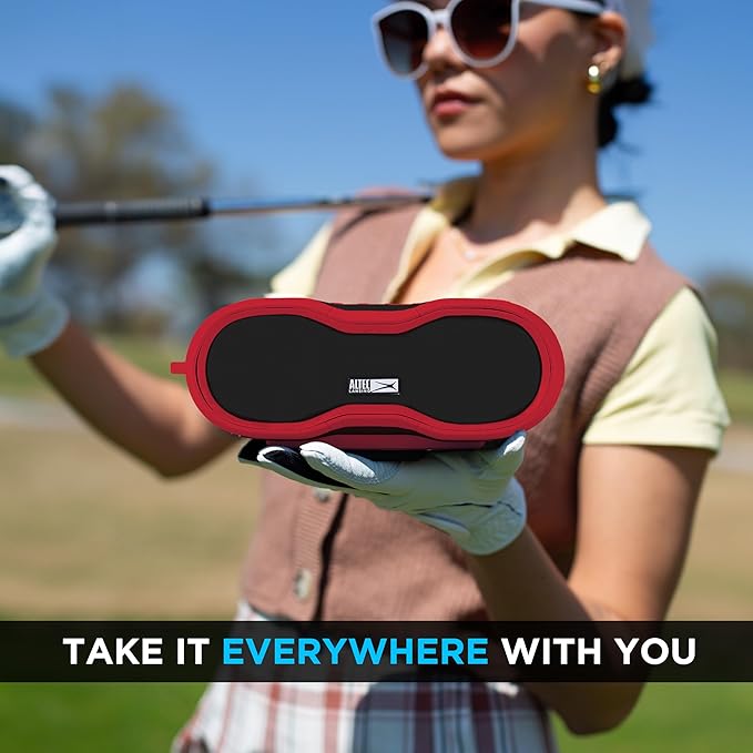 Altec Lansing - BoomJacket Wireless Bluetooth Speaker, Magnetic Waterproof Speaker, IPX7 Outdoor Speaker with 24H Playtime, Portable Speaker with Carabiner, Mountable, Quick Charge